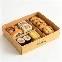 Vente en gros de boîtes à sushi à emporter, boîtes d'emballage de haute qualité pour le déjeuner, boîtes à sushi et à biscuits avec impression numérique