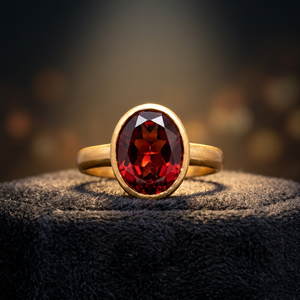 Anillos de Granate con Baño de Oro de 18K y Engaste Clásico, Piedra de Nacimiento de Enero, para Niños - Product Image 4