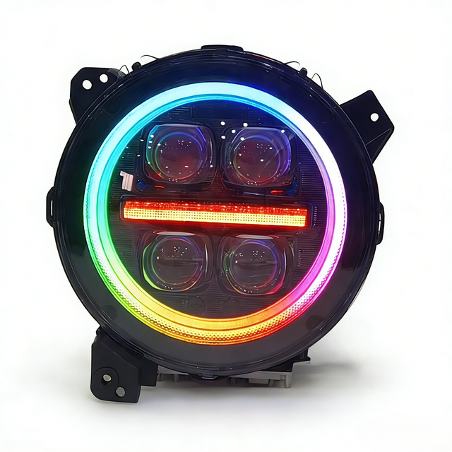 APP-Controlled RGB Headlights with 4 Lenses | Ultimate Jeep Wrangler LED Upgrade Kit for 2018-2025 Models