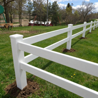 Clôture en PVC blanc de 8 pieds à 2 rails, assemblage rapide, kit de paddock pour chevaux en vinyle, modélisation 3D, résistant aux intempéries, installation facile