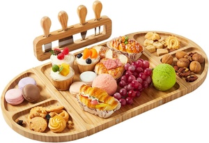 Ensemble <span class=keywords><strong>de</strong></span> <span class=keywords><strong>3</strong></span> planches à charcuterie magnétiques en bois <span class=keywords><strong>Plateau</strong></span> <span class=keywords><strong>de</strong></span> service long avec couteau <span class=keywords><strong>Plateau</strong></span> à fromage en bambou - Product Image 2