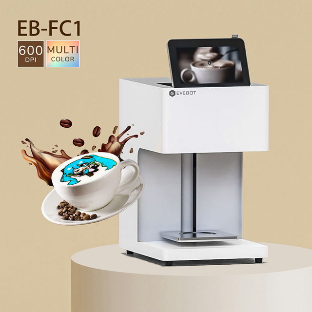 EVEBOT Full Color 3D Coffee Printer EB-FC1 WIFI Selfie Coffee Machine with Edible Ink Latte Art Machine Edible Food Printer