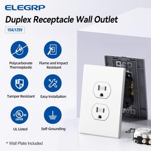 Elegrp 15 amp 125V Duplex Ổ cắm ổ cắm, ổ cắm điện tường, tr chống xáo trộn khu dân cư cấp tường ổ cắm - Product Image 6
