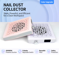 Extracteur de poussière d'ongles sans fil portable, compact, silencieux, 6000 tr/min, avec contrôle d'aspiration réglable, gain de place