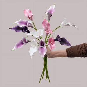 Lirios de Cala Artificiales en Oferta, Flores Artificiales de EVA de Larga Duración, Realistas para Decoración de Bodas y Hogar - Product Image 1