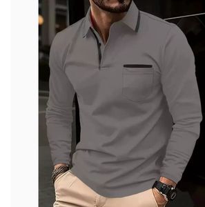 Kemeja Pria Bisnis Kasual Lengan Panjang Bahan Jersey Ramah Lingkungan Bernapas Nyaman Motif Huruf Poliester/Katun 180g - Product Image 3