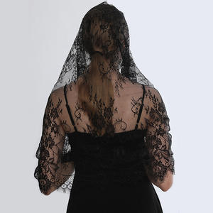 HZW-22007 स्पेनिश शैली फीता पारंपरिक विंटेज प्रेरित होकर इन्फिनिटी आकार Mantilla घूंघट लैटिन बड़े पैमाने पर सिर को कवर दुपट्टा - Product Image 2