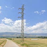 Pylône de transmission électrique en treillis galvanisé à quatre poteaux en acier cornière de 11 m pour lignes aériennes 110 kV 220 kV