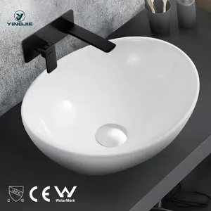 High Quality White Washbasin Above Counter Top Lavabo Bathroom Sink Ceramic Art Wash Hand Basin