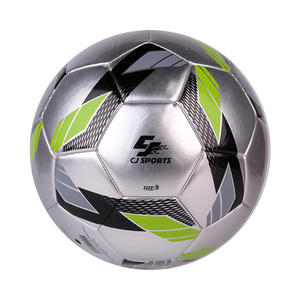 CJ Sports tamaño 5 balón de fútbol plateado TPU cosido a máquina duradero 410-450g hecho cuero PVC entrenamiento partidos - Product Image 1