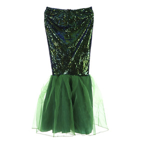Jupe à paillettes pour adulte, costume de cosplay d'Halloween, tenue de scène sexy pour femme, bleu vert, MOQ 5 - Product Image 5