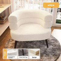 Fauteuil en tissu fait main moderne avec dossier capitonné, pieds en métal inclinables, design pivotant doux pour salon et hôtel