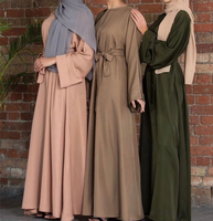 Robe Abaya Musulmane Modeste pour Femme, Vêtement Islamique Arabe du Moyen-Orient à Manches Longues, Qualité Supérieure, Vente en Gros 2021