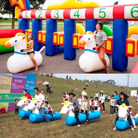 Promoción de fábrica, interacción entre padres e hijos, caballo saltador inflable adecuado para jugar en el patio trasero, equipo de juego de velocidad de carrera, arrendamiento