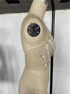 Y2K Bra rantai wanita, Bra lapisan manik-manik Bohemian seksi untuk pesta pernikahan tunangan, Bra <span class=keywords><strong>Harness</strong></span> mutiara - Product Image 4