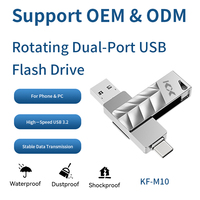 Memoria USB de doble puerto giratoria con logotipo personalizado USB3.2 e interfaz tipo C 32GB 64GB 128GB 256GB Pendrive de alta velocidad regalo