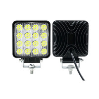 Vente chaude 4 pouces 48W 12V carré 16LED lumière de travail Spot lampe d'inondation de conduite pour voitures camions remorques SUV bateaux 4WD Offroads