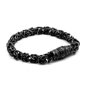 Yunnique Pulsera de cadena de serpiente con cierre magnético de acero de titanio, joyería de regalo unisex - Product Image 5