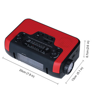 Radio de Emergencia Portátil con Manivela Solar de 2000 mAh, Linterna USB, Radio AM/FM, Alerta Meteorológica NOAA, Función SOS, Incluye Reloj y Correa - Product Image 3