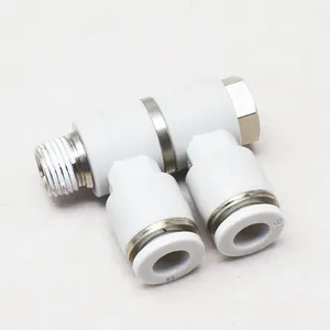 4 6 8 10 12mm F Type 90 Degree PHW Series Double Universal Male Elbow Airtac Three-way Rotary Pneumatic Fitting Connector