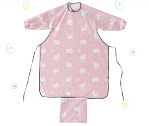 Étanche à manches longues bébé Smock bavoir sac bouton tout-petits <span class=keywords><strong>chaise</strong></span> <span class=keywords><strong>haute</strong></span> bavoirs <span class=keywords><strong>tablier</strong></span> couverture de Table pour <span class=keywords><strong>chaise</strong></span> <span class=keywords><strong>haute</strong></span> bébé soin accessoire - Product Image 3