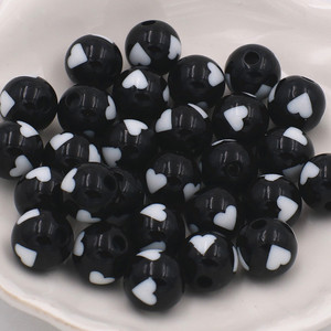 12mm Color-Matched Double-Color Heart-Shaped Acrylic/<b>Plastic</b>/Lucite Straight-Hole <b>Bead</b> DIY Handmade Fashion High Quality Jewelry - Product Image 4