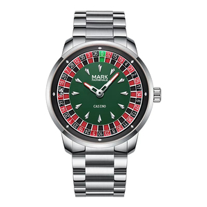 Mark Fairwhale <b>Casino</b> Roulette <b>Watch</b> 42mm Stainless Steel Analog Quartz Men's Luxury <b>Watch</b> with Luminous Hands - Product Image 3