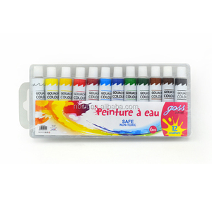Vente en gros de peintures à la <span class=keywords><strong>gouache</strong></span> personnalisées de sécurité 6ml 12 couleurs 6ml - Product Image 1