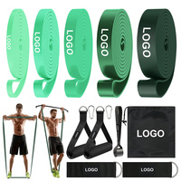 Bandas de Resistencia de TPE Verde Degradado Personalizables para Asistencia en Dominadas, Correr, Sprint, Flexiones y Entrenamiento de Fuerza