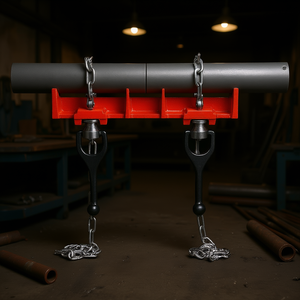 Étau de soudage pour tuyaux 1/2-8 pouces, double chaîne, fonctionnement manuel, pour divers types de tuyaux, modèle D0100X308WP - Product Image 2