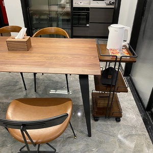 Trung Quốc bán hàng trực tiếp nhà sản xuất không tốn kém bền rắn gỗ kim loại hiện đại vuông bàn ăn đặt đồ nội thất nhà chuyển đổi - Product Image 3