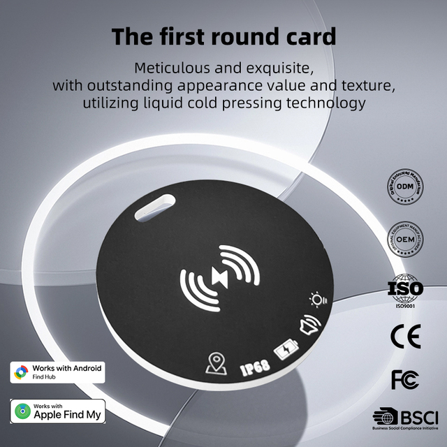 OEM ODM Ultra-thin Wireless Charging Find My Tag Tracker Smart Card Locator Wallet Key Bag Card for IOS and Android