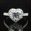 Engagement ring 1ct heart halo natural GIA diamond  14k 18k gold wedding ring jewelry