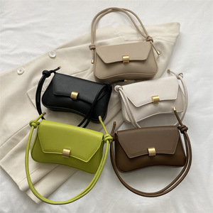 Bolso de Mano Retro de PU Impermeable de Alta Gama para Mujer, Nuevo Modelo 2025, Elegante, de Hombro, Bandolera, Pequeño, con Solapa, <span class=keywords><strong>1</strong></span> Litro - Product Image 1