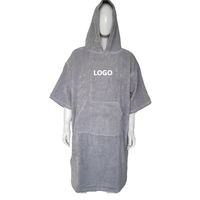 Peignoir de plage personnalisé pour adultes en coton tropical ultrafin, à séchage rapide, écologique, en tissu éponge, pour le surf, avec capuche, type poncho