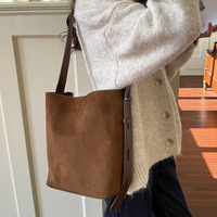 Sac seau vintage en daim léopard, sac à bandoulière polyvalent, sac fourre-tout unisexe pour femmes