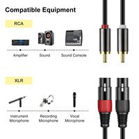 Microphone XLR personnalisé en usine avec réduction de bruit, câble audio mâle vers 6,5 mm, longueur 10 m, blindage en PVC tressé, en stock