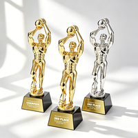 Venta Directa de Fábrica, Trofeo de Resina de 29 cm, Estilo Popular, Oro, Plata y Bronce, Trofeo de Baloncesto, Trofeo Personalizable