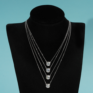 Fábrica al por mayor pasar la prueba 1ct 0.5ct corte redondo Moissanite bisel colgante S925 Collar de plata - Product Image 2