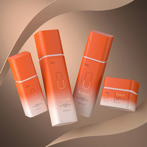 Su misura 120ml di vetro per la cura della pelle lozione essenza bottiglie di vetro bianco piatto vuoto latte crema viso imballaggio stampato - Product Image 1