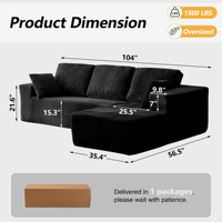 Canapé d'angle convertible en forme de L, sans structure, pour salon, mobilier moderne, emballage sous vide compressé, vente en gros