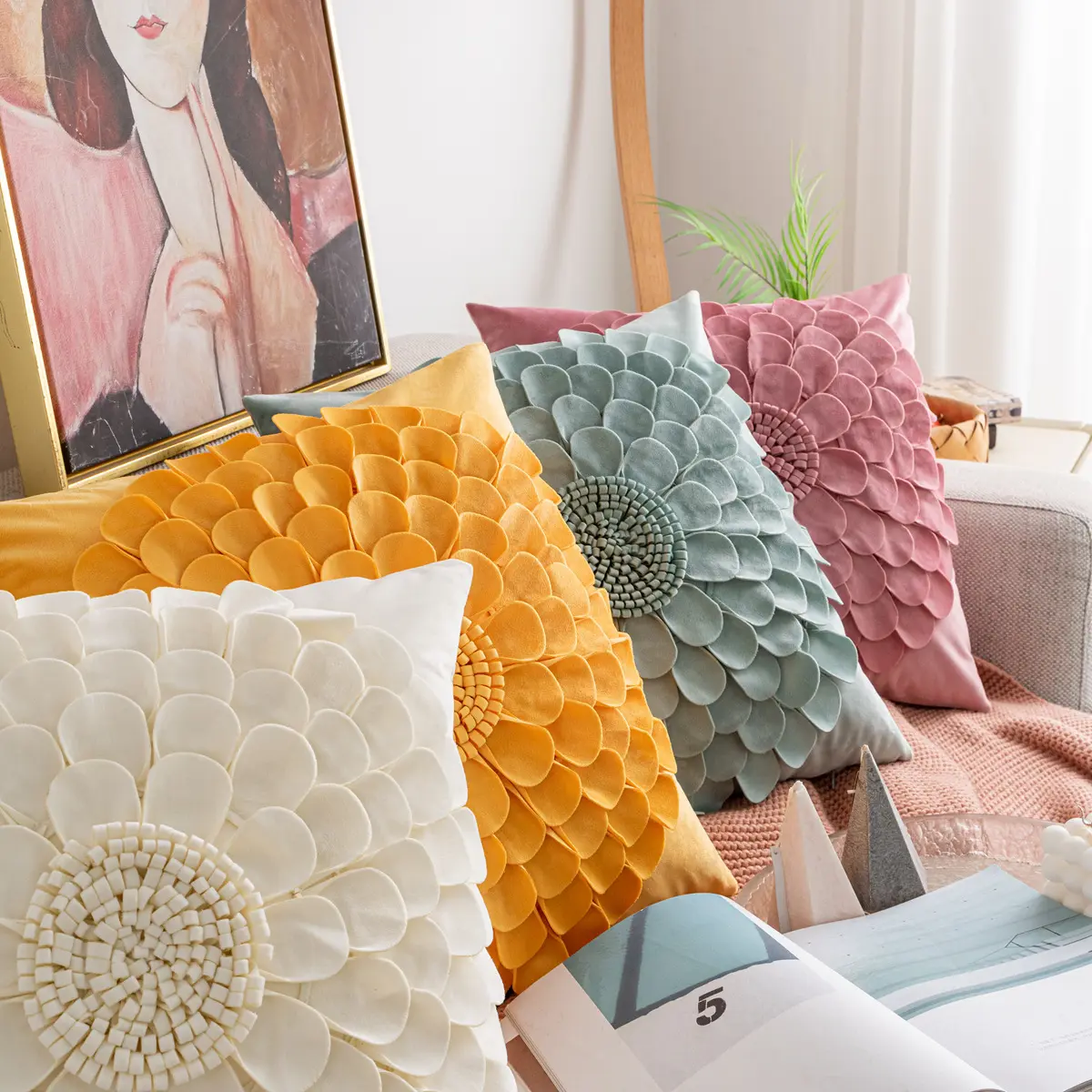 Benutzer definierte Sonnenblume Kissen bezug Villa Luxus Haus Dekoration Kissen bezug Camping Kissen bezug