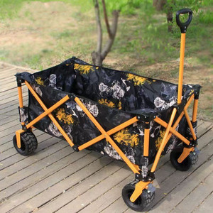 Carrito Plegable de Acero Inoxidable Personalizado, con Tela Oxford 600D, Cuatro Pliegues, Moldeado por Soplado, para Compras, Pesca, Camping, Mascotas, sin Frenos - Product Image 4