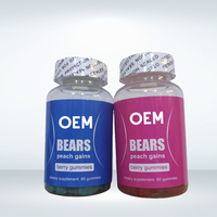 Gummies OEM sous marque privée, fournis par l'usine, pour l'équilibre hormonal adulte Bearvana, rouges et bleus, 100% purs