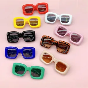 2023 Hot Sale Crianças Personalidade Óculos De Sol Uv400 Square Chunky Sun óculos Kids Shades Sunglasses Atacado