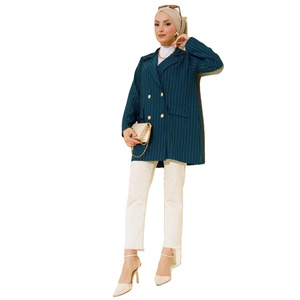 Giacca sportiva da <span class=keywords><strong>donna</strong></span> in crêpe <span class=keywords><strong>a</strong></span> <span class=keywords><strong>righe</strong></span> smeraldo - Product Image 1