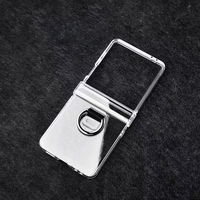 Funda para Samsung Z Flip 8 con Anillo de Soporte, Carcasa Rígida Transparente de PC para Teléfono Móvil Samsung Galaxy Z Flip 8 7