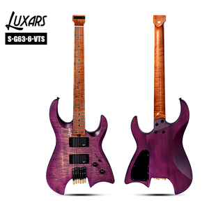 Nueva <span class=keywords><strong>Guitarra</strong></span> Eléctrica sin Cabeza con Cuerpo de Caoba Swamp Ash, Diapasón HPL, Puente Ajustable y Pastillas H-H Alnico V - Product Image 3