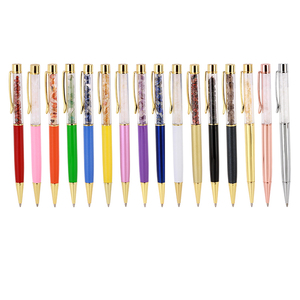 Stylo métal diamant Pierres dégringolées en cristal Stylo à bille en métal infusé Stylo promotionnel à copeaux de cristal naturel - Product Image 2