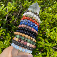 Bracelets en perles de pierre de cristal rondes extensibles naturelles de 6 mm et 8 mm, en quartz de guérison Reiki, vente en gros d'usine professionnelle pour femmes et filles